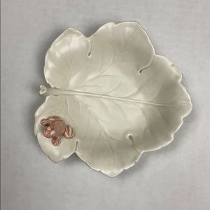 Vintage Fitz and Floyd Trinket Leaf and Frog Dish